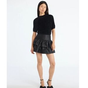 NWT Scoop Black Tiered Ruffle Mini Skirt Holiday Party XL
